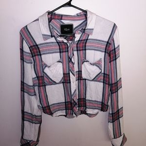 Cropped plaid long sleeve